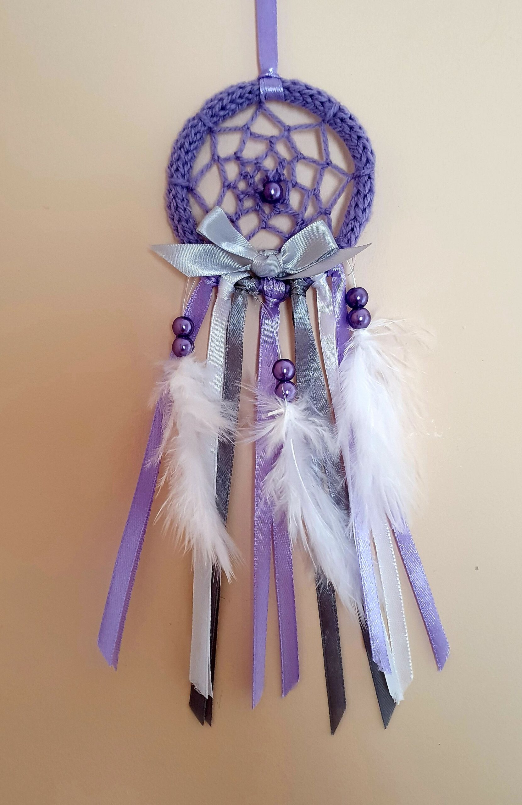 Mini attrape rêve Ruban & plumes
