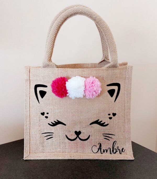 Sac Chat pompons & prénom