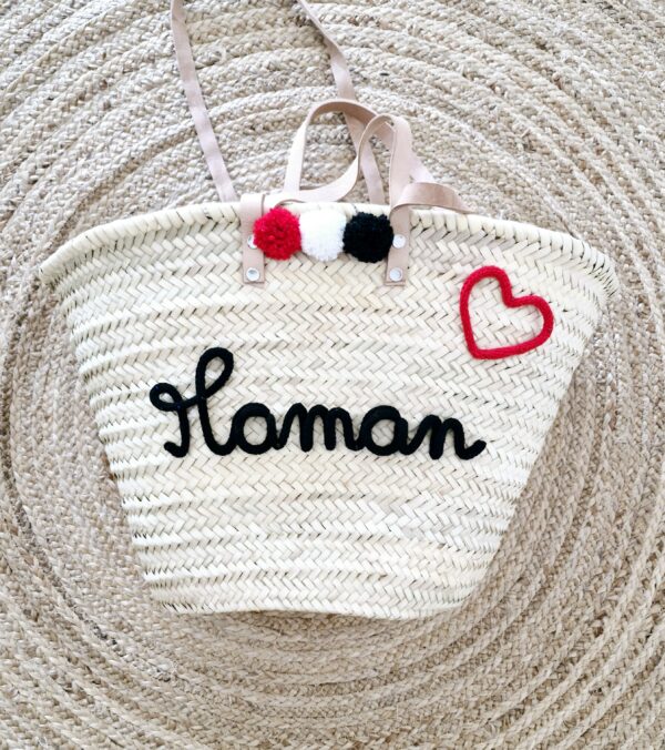 Panier de plage Maman Cœur