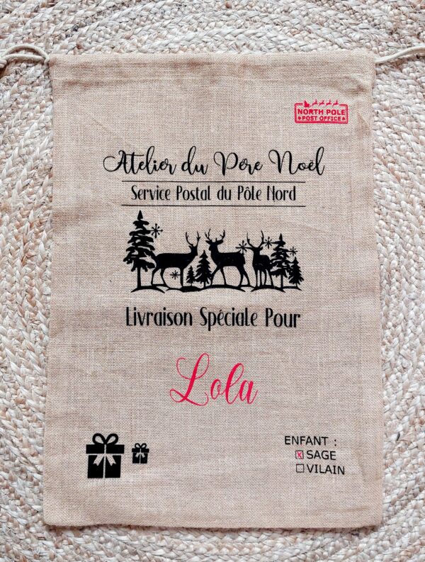 Hotte Atelier du père Noël en jute – Image 3