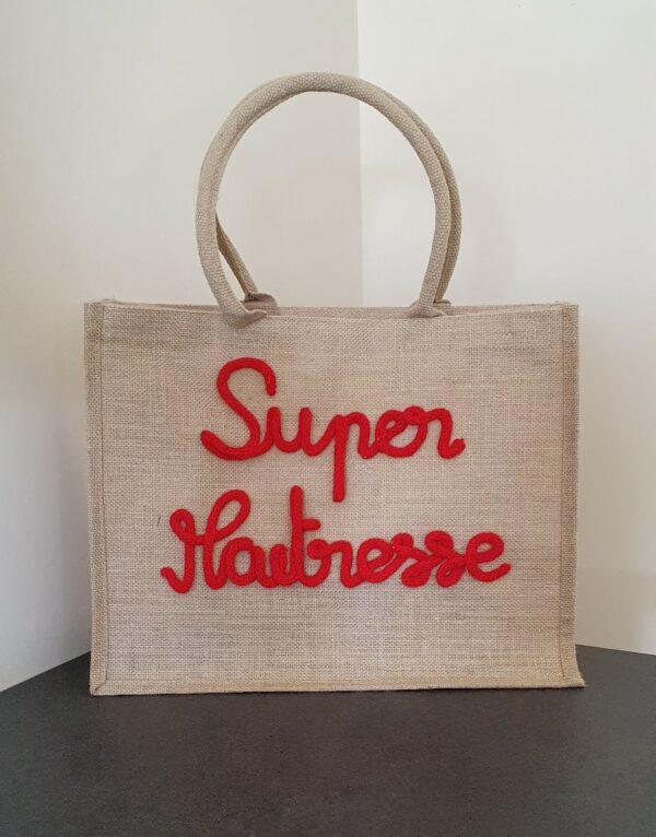 Sac en jute Super Maitresse en tricotin – Image 2