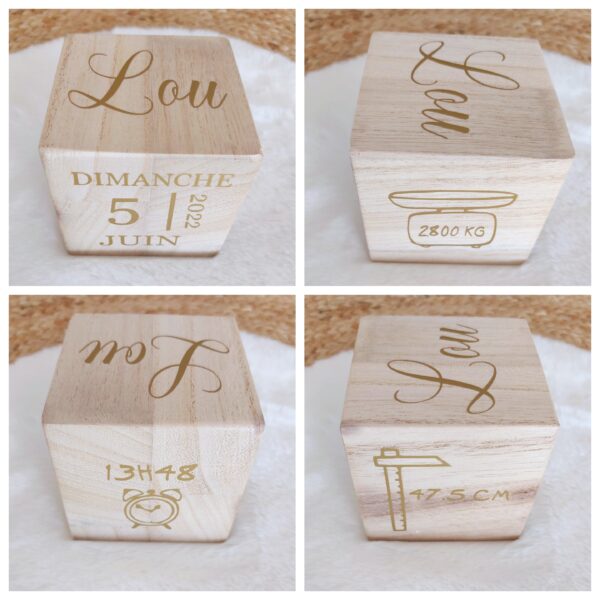 Cube de naissance Doré – Image 2