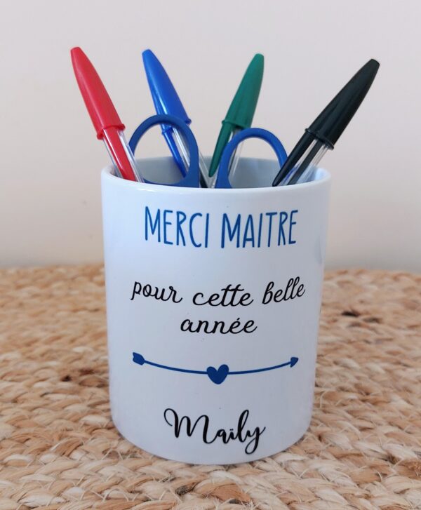 Le pot à crayon Merci Maître pour cette belle année