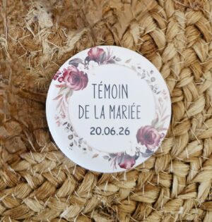 Badge Témoin de la mariée