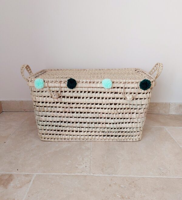 Malle de rangement 60 cm Pompons