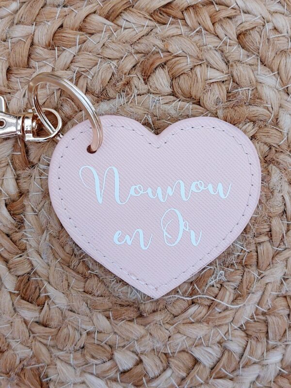 Porte clé cœur Nounou en Or