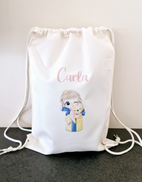 Sac à dos cordon <br> Fille au doudou