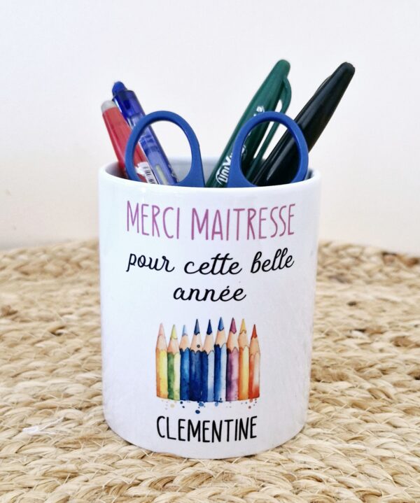 Le pot à crayon Merci Maîtresse pour cette belle année