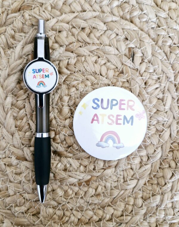 Badge + stylo Super Atsem