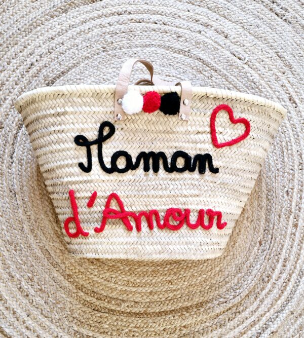 Panier de plage Maman d'Amour + Cœur