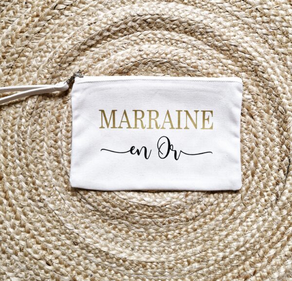 Pochette en coton <br>Marraine en Or