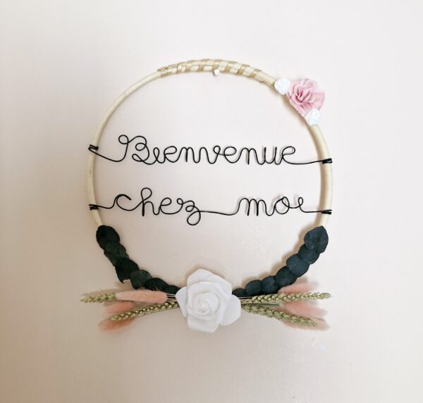 Couronne de fleurs Bienvenue chez moi