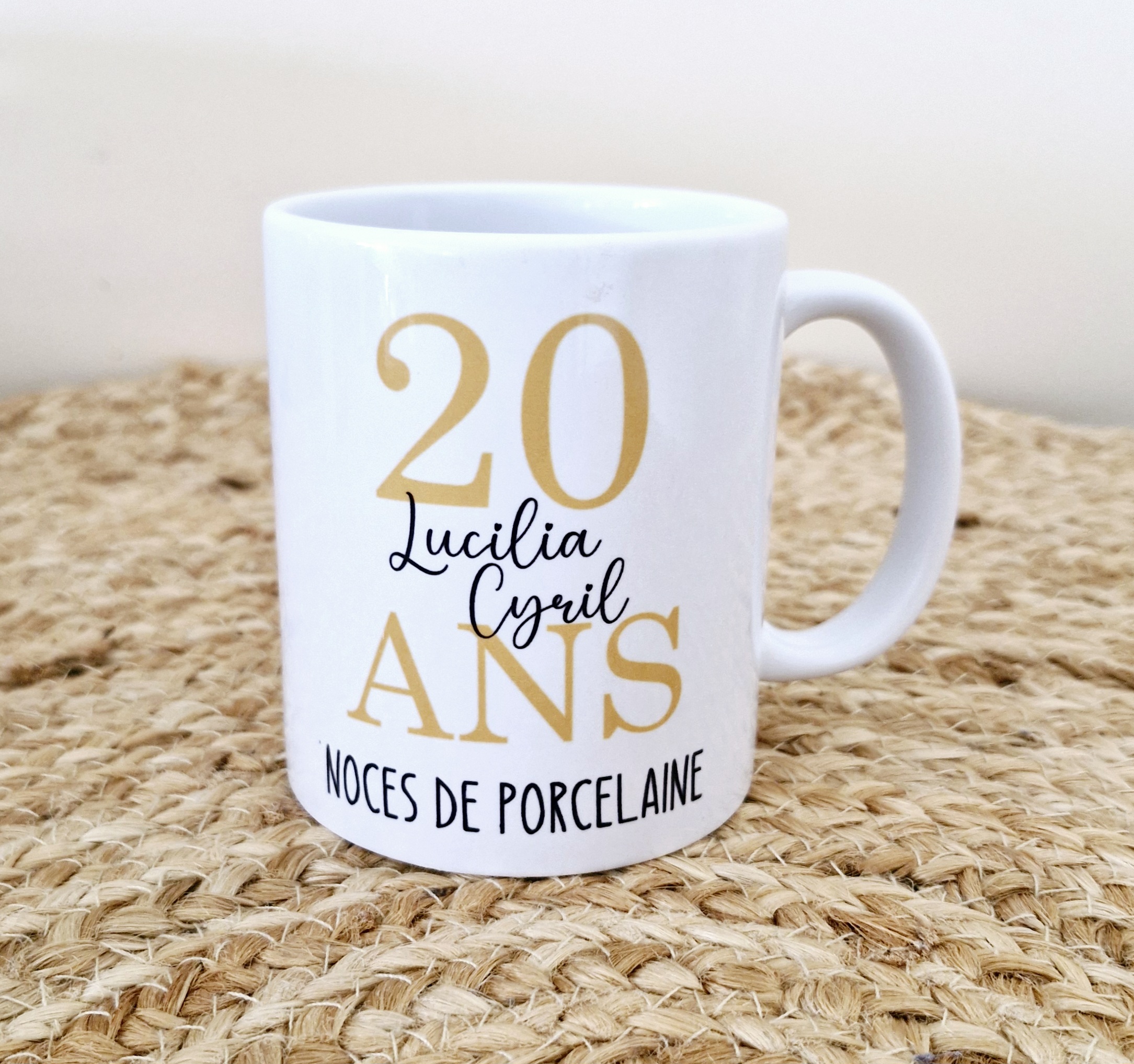 Tasse Noces de porcelaine + photo