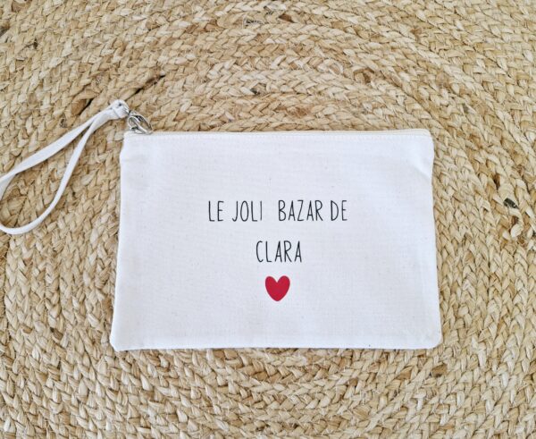 Pochette en coton <br>Le joli bazar de + (prénom)