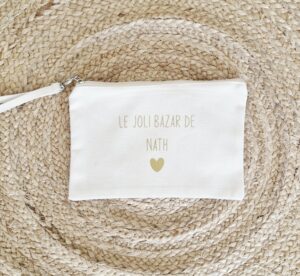 Pochette en coton <br>Le joli bazar de + (prénom)