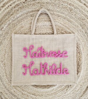Sac en jute Super Maitresse + Prénom