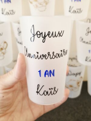 Gobelet Joyeux Anniversaire + Prénom